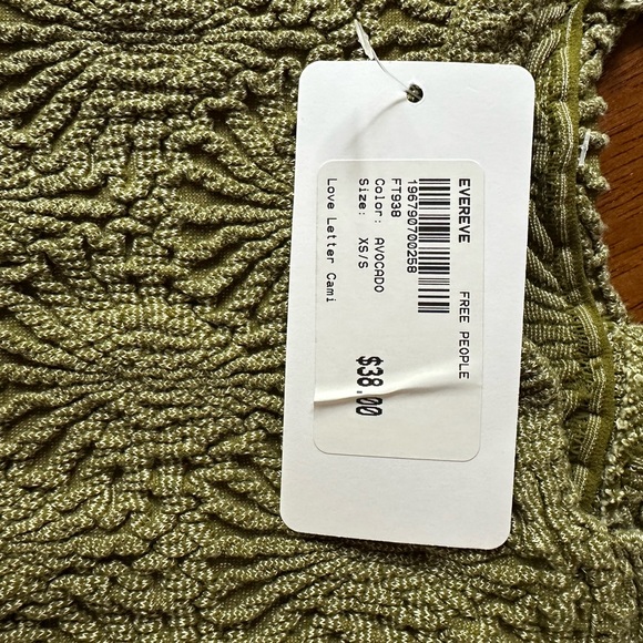 NEW Free People Love Letter Cami xs/s   xs / s - Picture 4 of 6